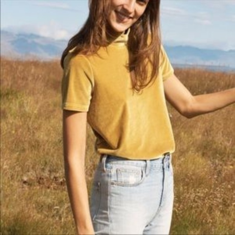 Madewell Velvet Mockneck Tee